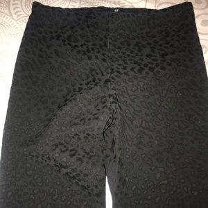 Black on black leopard print pants